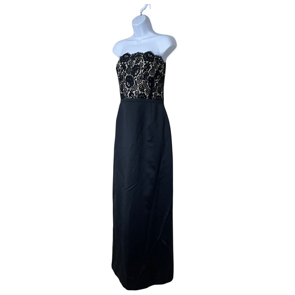 Ann Taylor Black Lace Strapless Party Evening Formal Dress Size 14 Wedding Guest